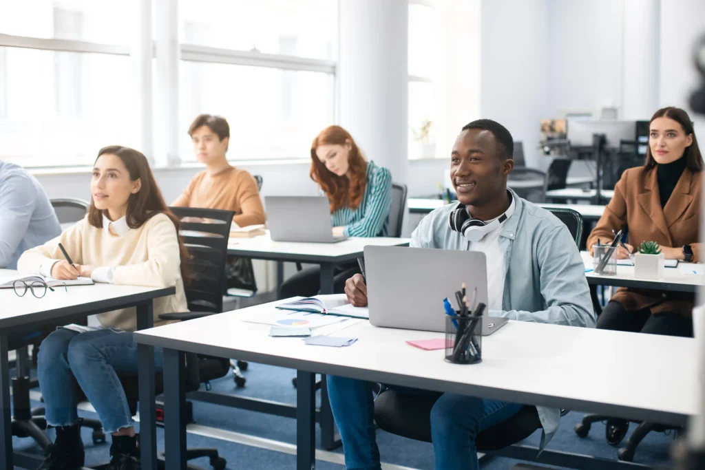 Students in a classroom.