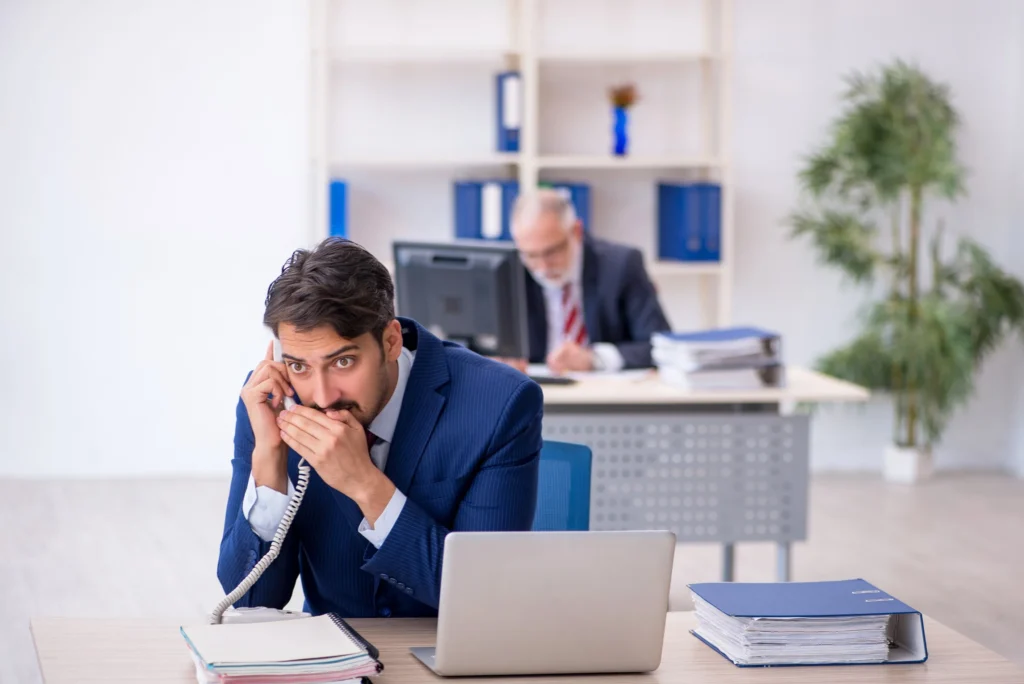 A man doing insider trading.